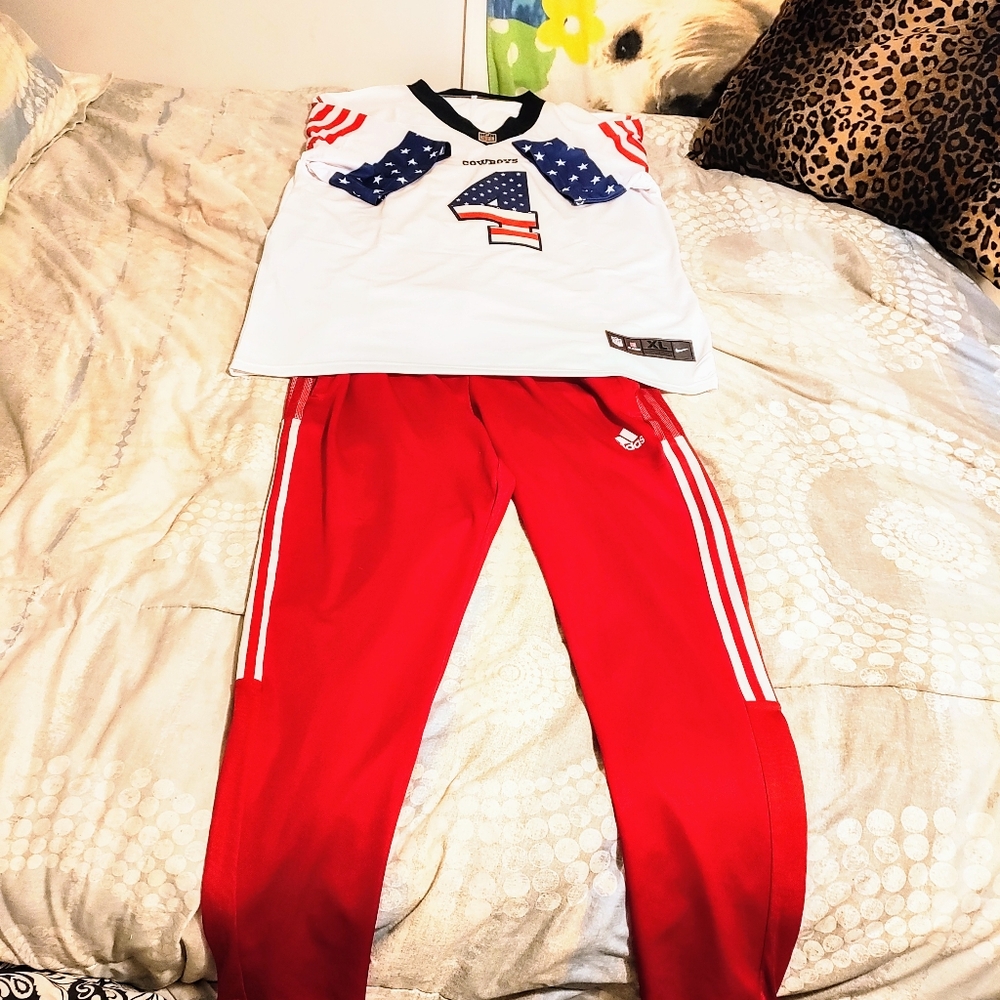 Dallas Cowboys DAK PRESCOTT Alternate jersey(XL) 2 matching Adidas joggers (Lg) - Picture 3 of 4